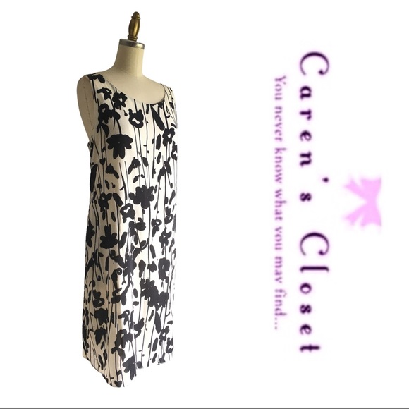 Philosophy Republic Black & Cream Abstract Flower Print Swing Dress - Picture 6 of 8